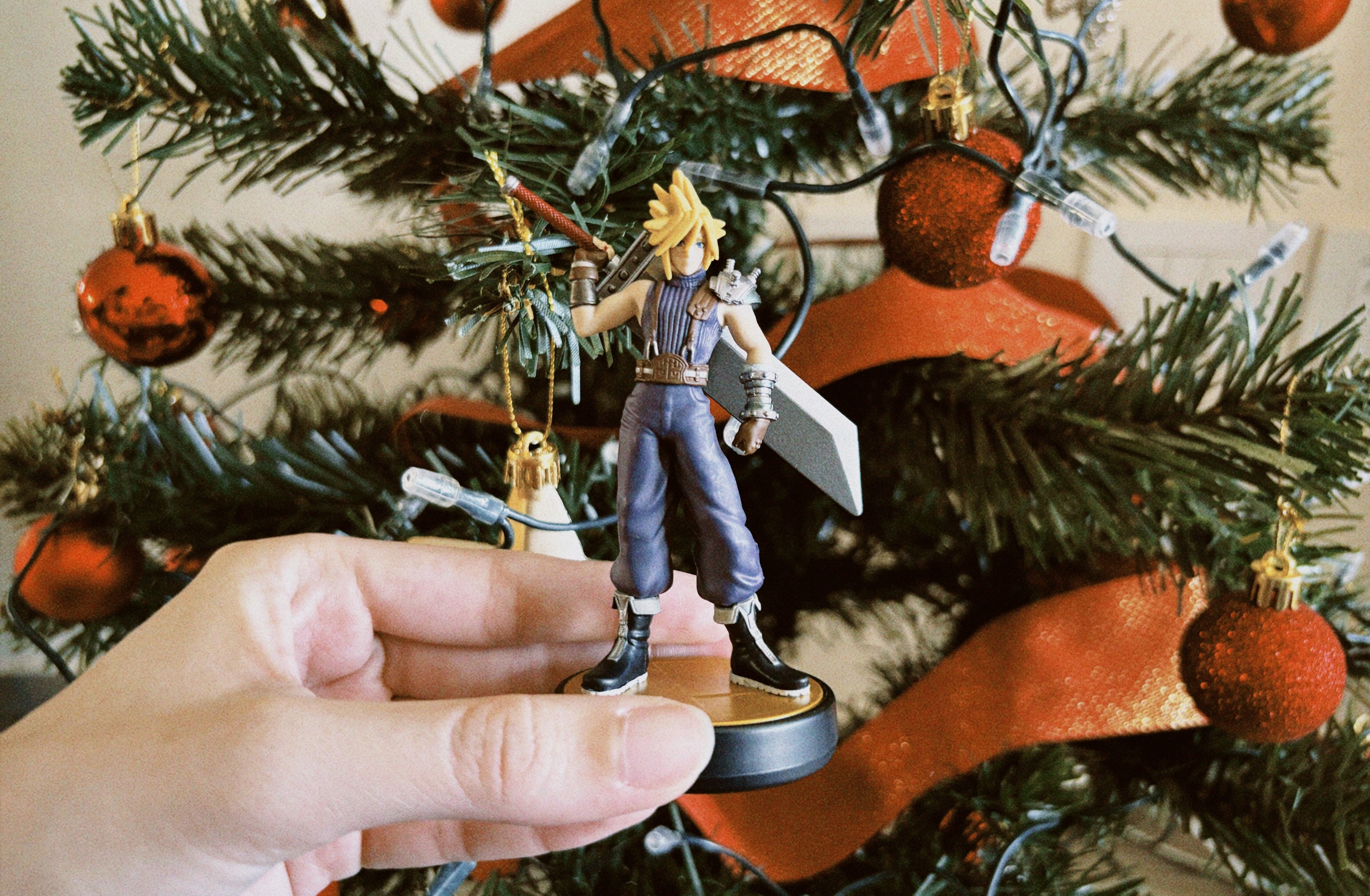 My Cloud amiibo and our Christmas tree