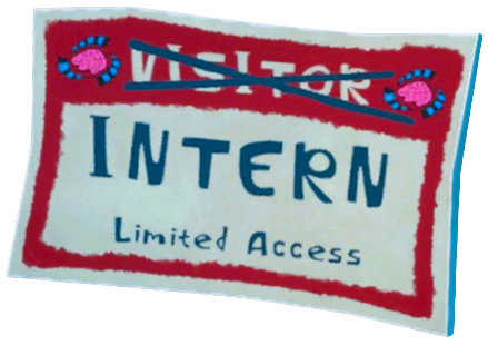 Raz’s intern badge