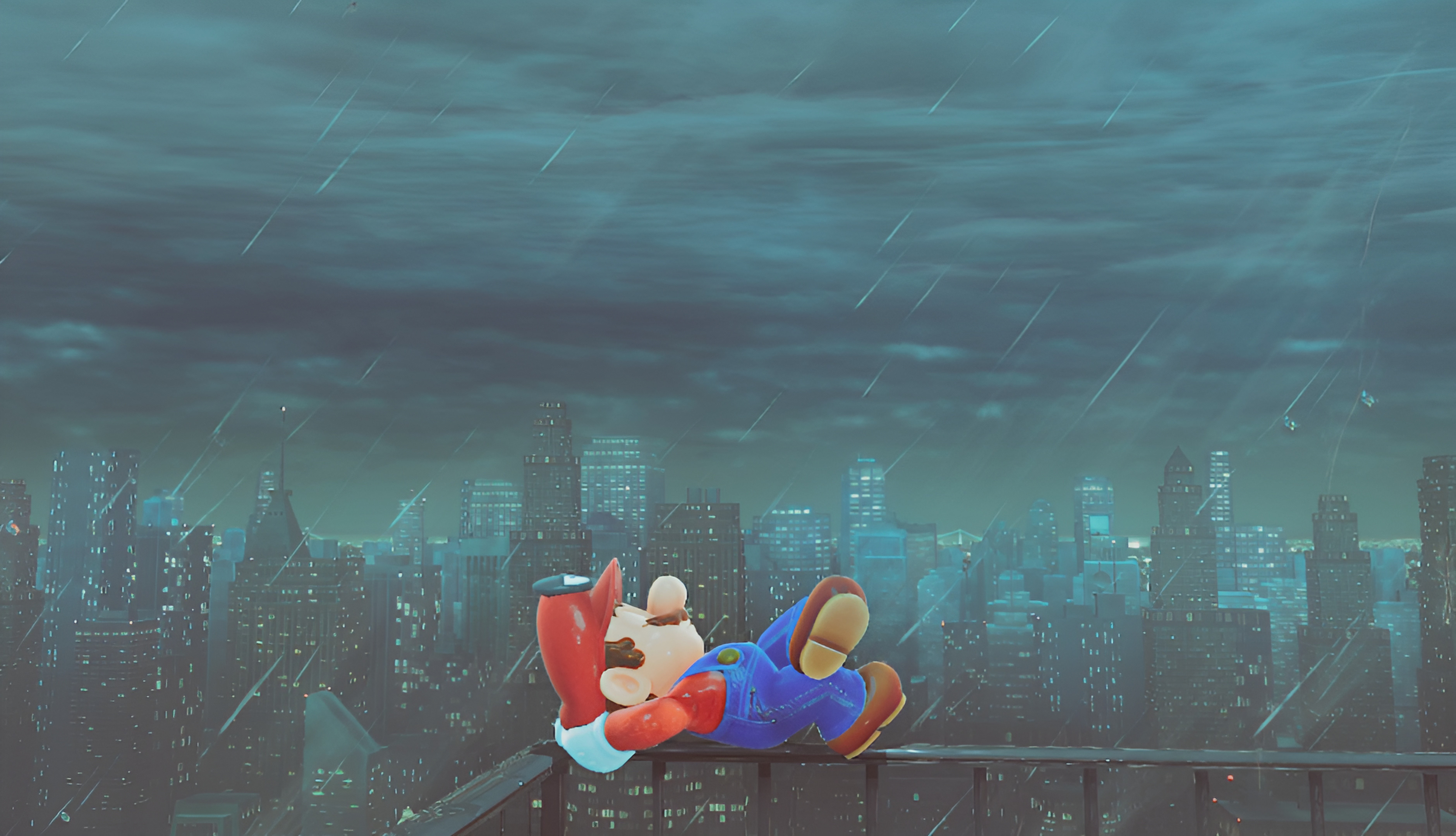 Rainy Mario in Super Mario Odyssey